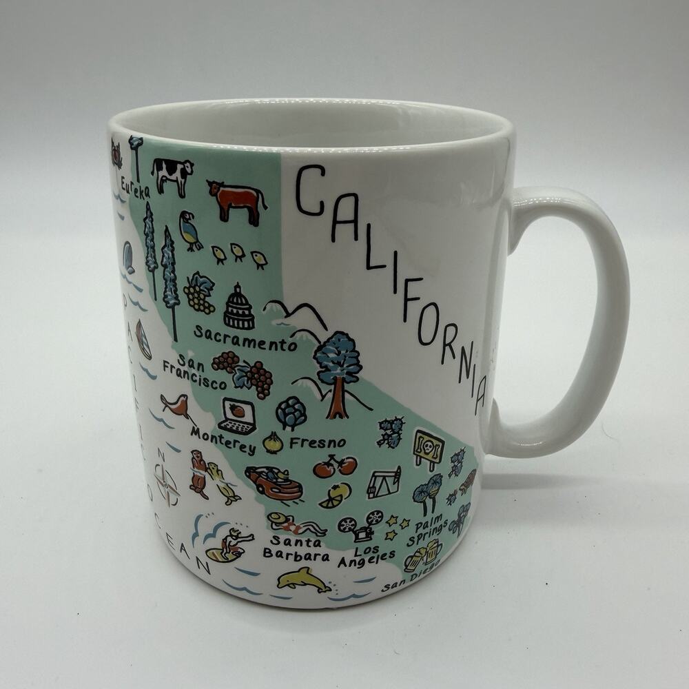 222 Fifth My Place California Mug Large State Map Coffee Cup 5”